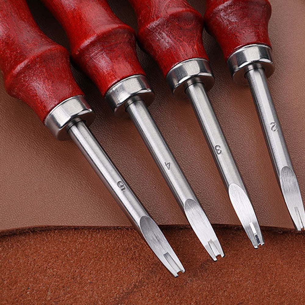Leather edge beveling knife tool