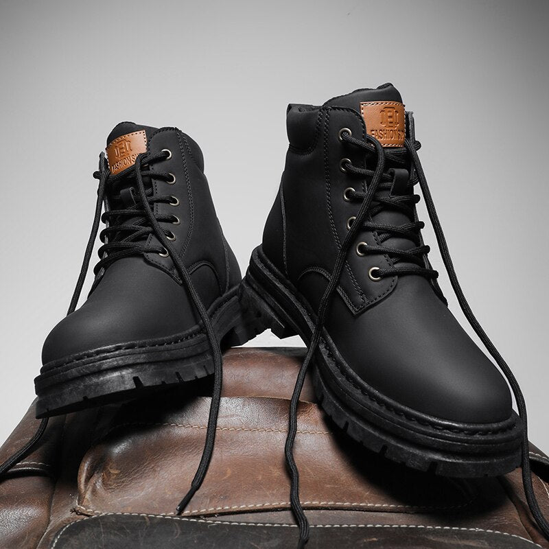 Fashionable Leather High Top Boots