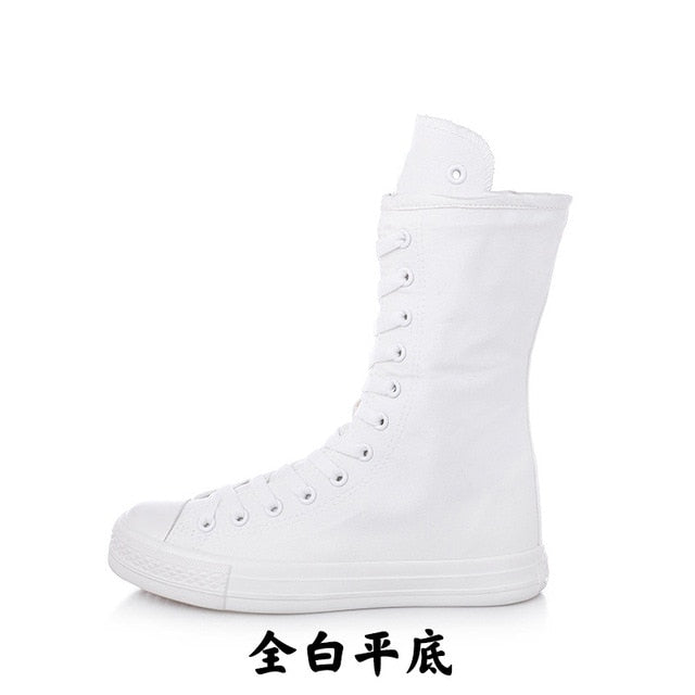Canvas high-top casual sneakers.