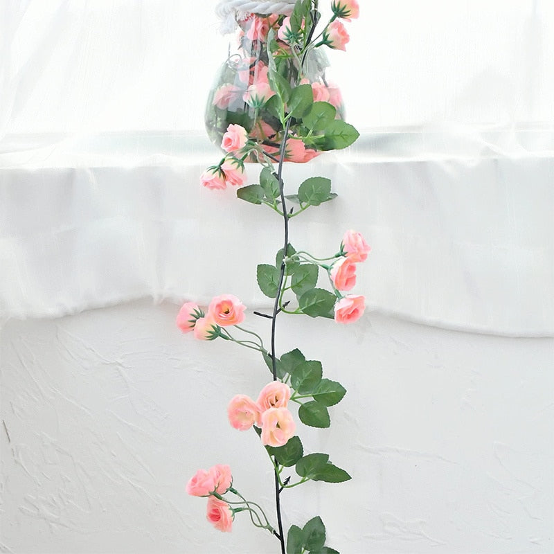 Silk flower wreath for decoration.