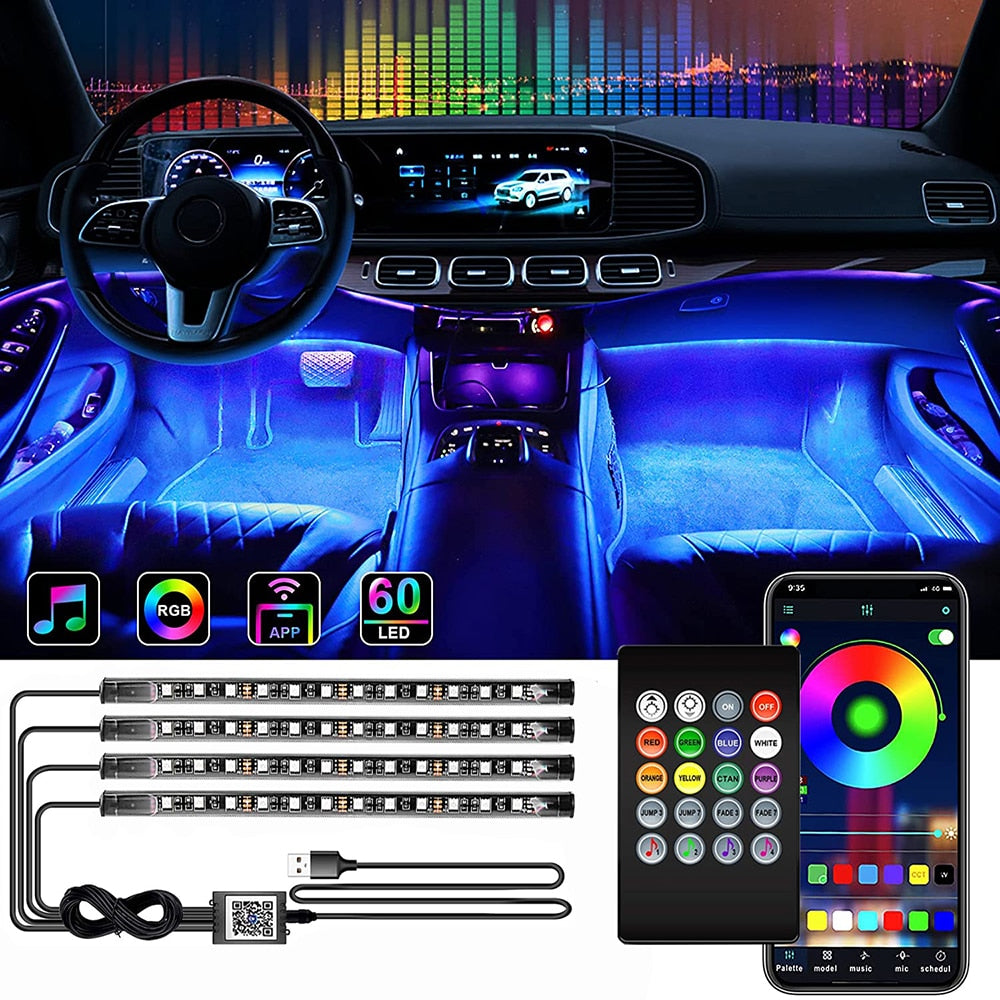 Vibrant car interior LED kit.