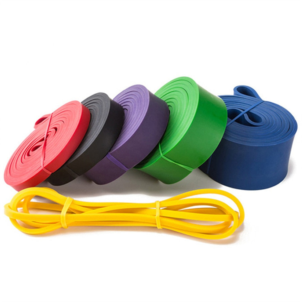 Latex resistance bands for workouts.