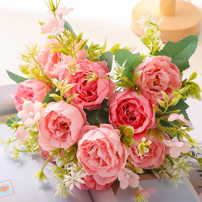 Peony Silk Artificial Rose Bouquet