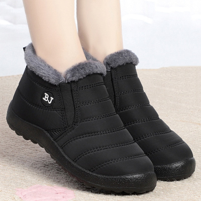 Waterproof Slip-On Winter Ankle Boots