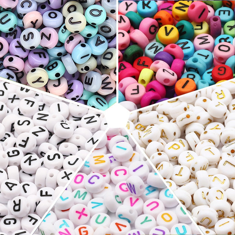 Acrylic Alphabet Letter Beads 100