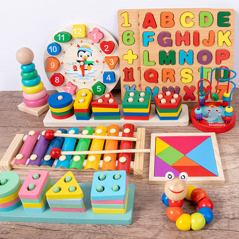 Montessori educational wooden puzzle toys