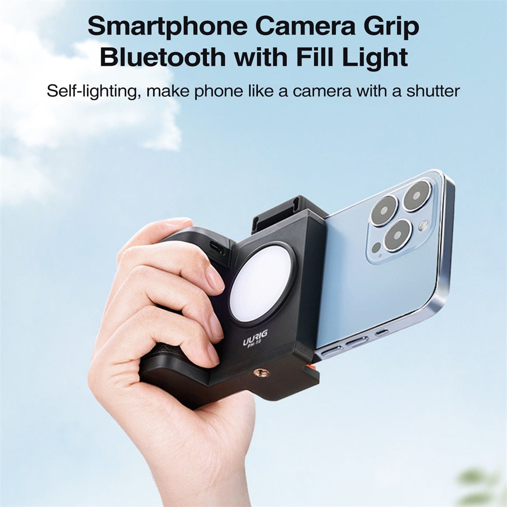 Bluetooth selfie grip with remote