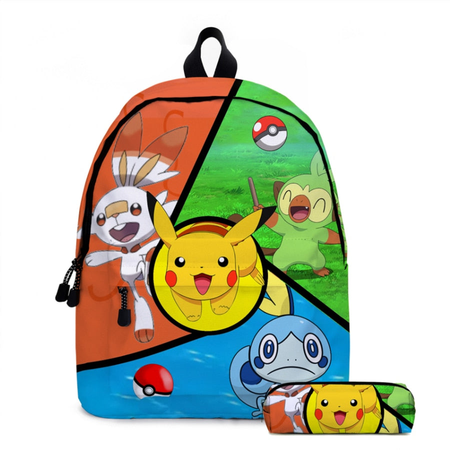 Pikachu Backpack with Anime Accessories