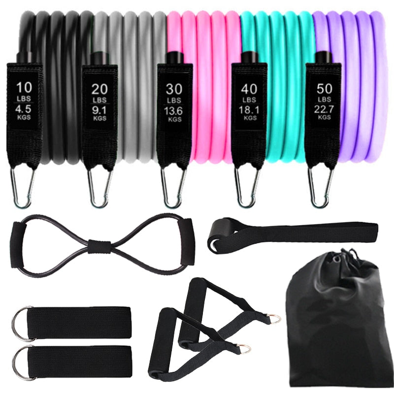 Resistance bands set for home fitness