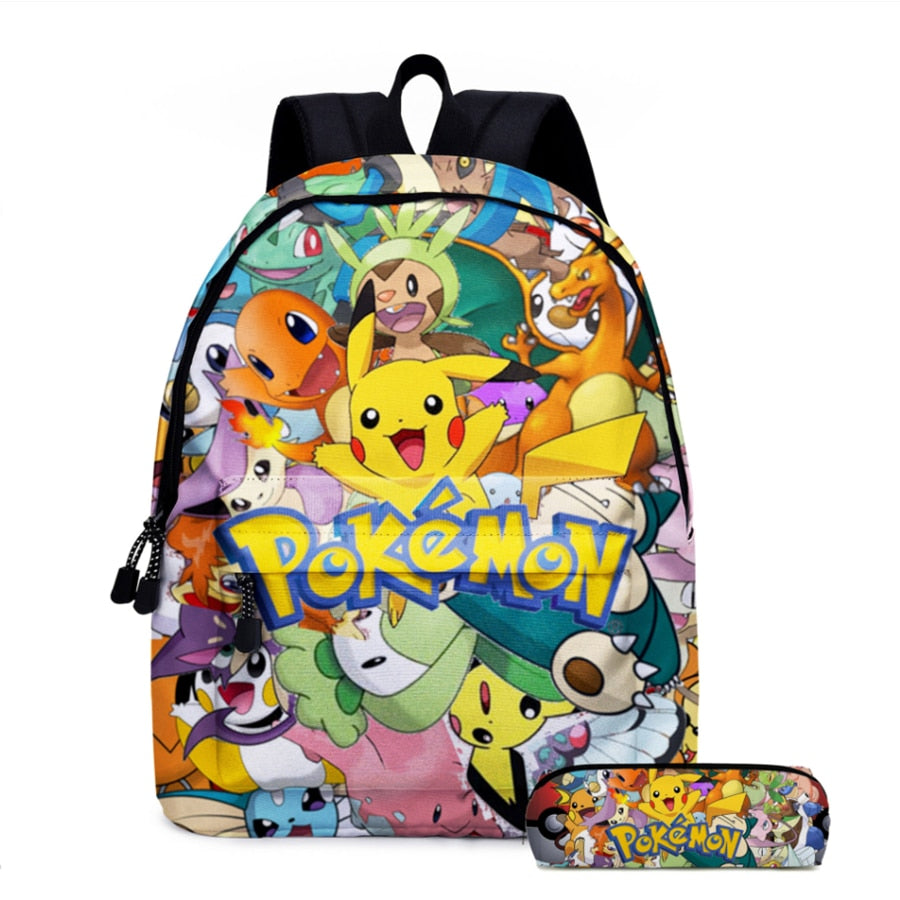 Pikachu Backpack with Anime Accessories