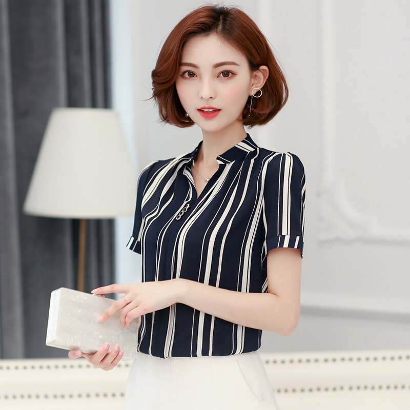 Chiffon V-collar Blouse Summer