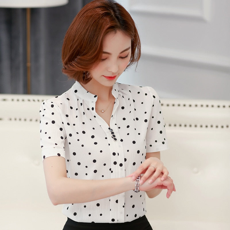 Chiffon V-collar Blouse Summer