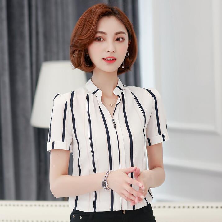 Chiffon V-collar Blouse Summer