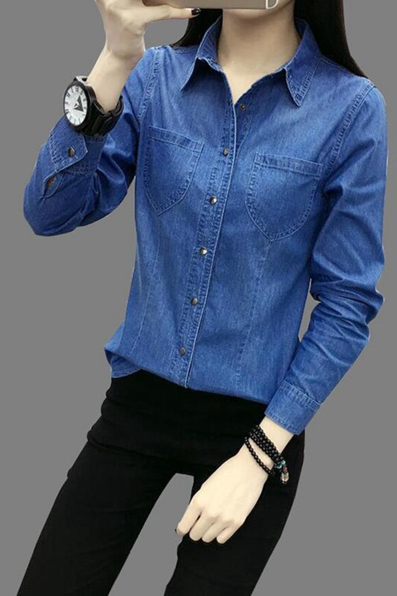 Spring denim shirt for women.