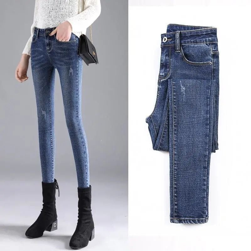 Autumn 2021 Elastic Skinny Jeans Pants