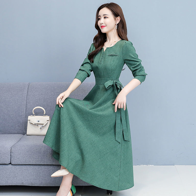 Elegant V-Neck Long Sleeve Dressv