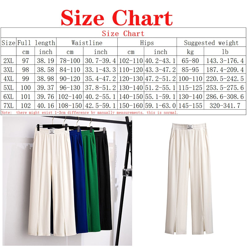 Oversized ice silk summer pants