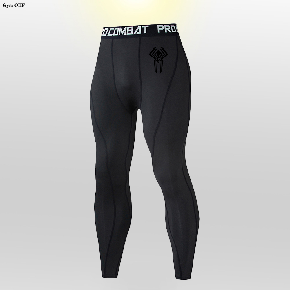 Superhero-themed compression pants for men.