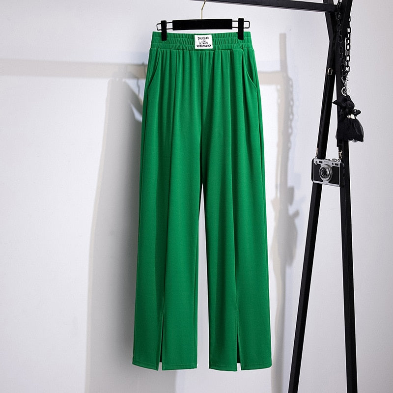 Oversized ice silk summer pants