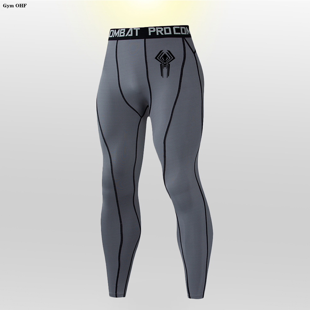 Superhero-themed compression pants for men.