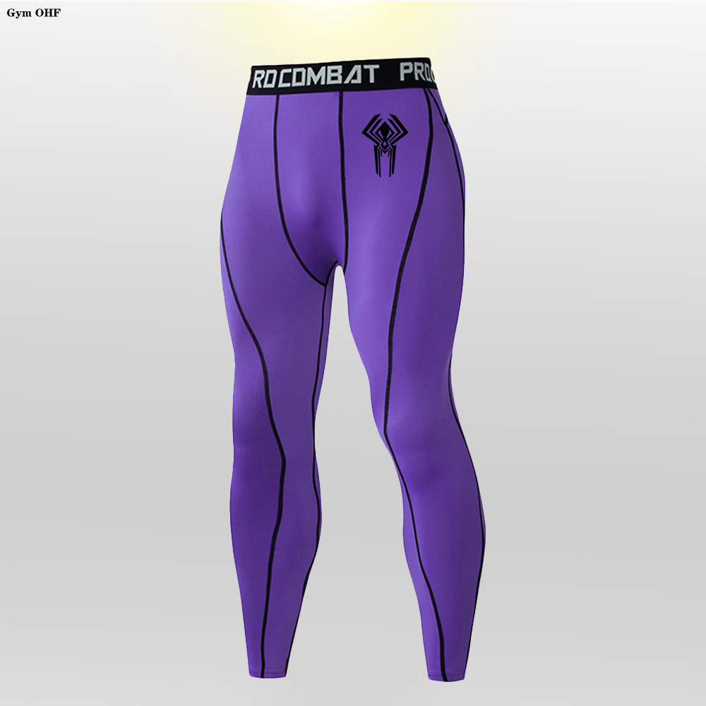 Superhero-themed compression pants for men.