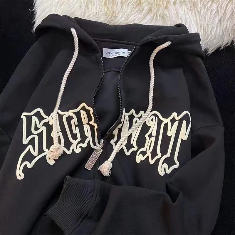 Retro devil horn hoodies for women.