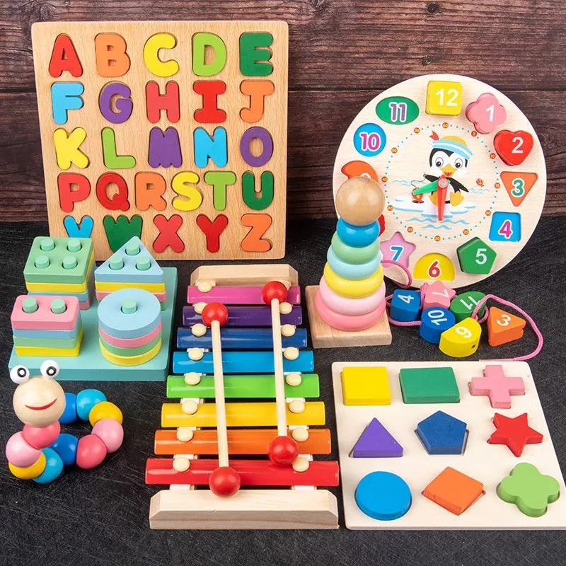 Montessori educational wooden puzzle toys