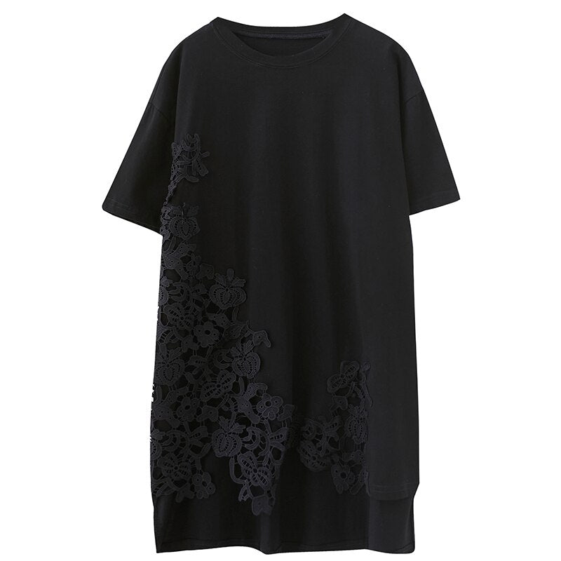 Casual Lace Oversize Summer Tee.