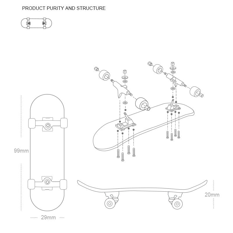 Mini finger skateboard toy novelty