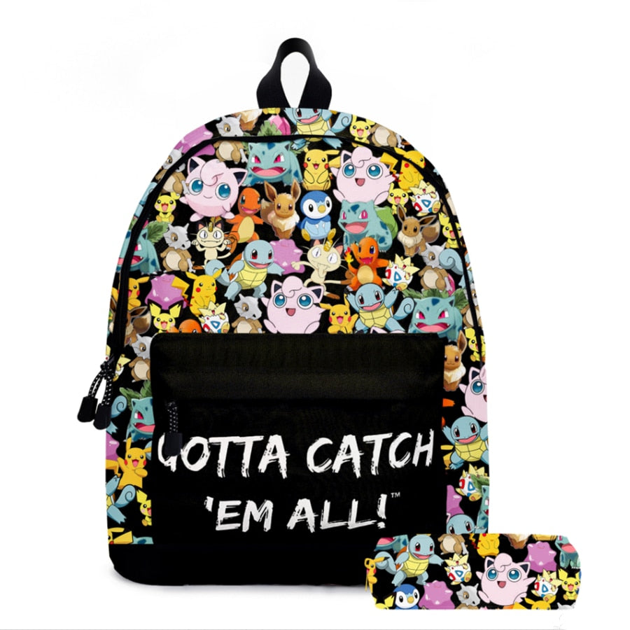 Pikachu Backpack with Anime Accessories