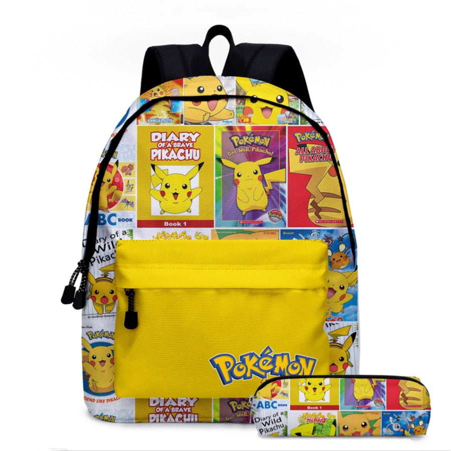 Pikachu Backpack with Anime Accessories