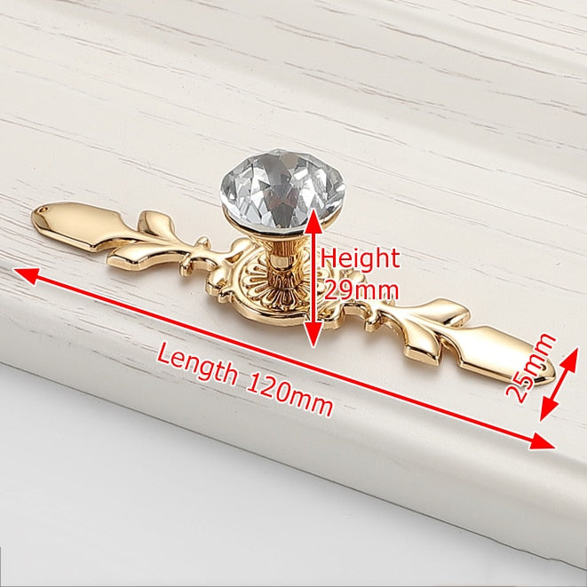 Diamond crystal luxury cabinet handles.