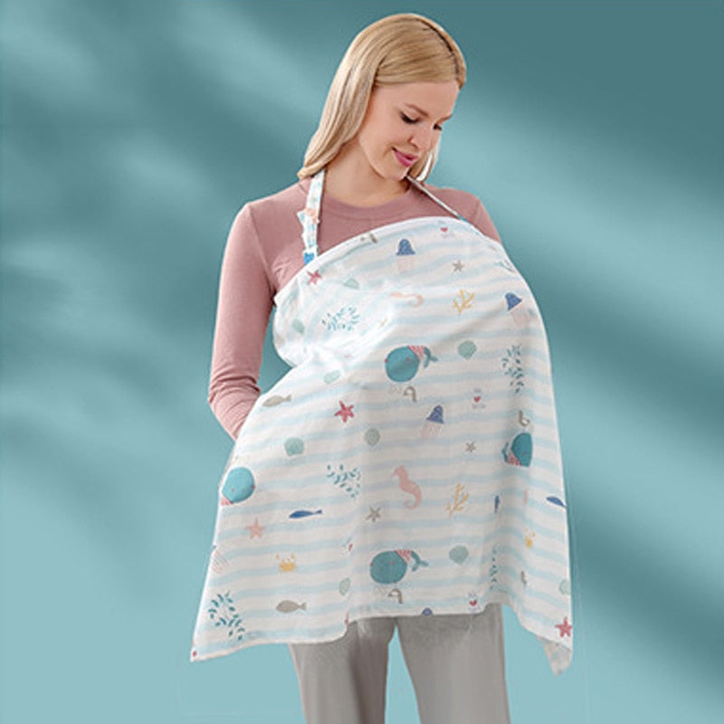 Cotton nursing cape for breastfeeding.